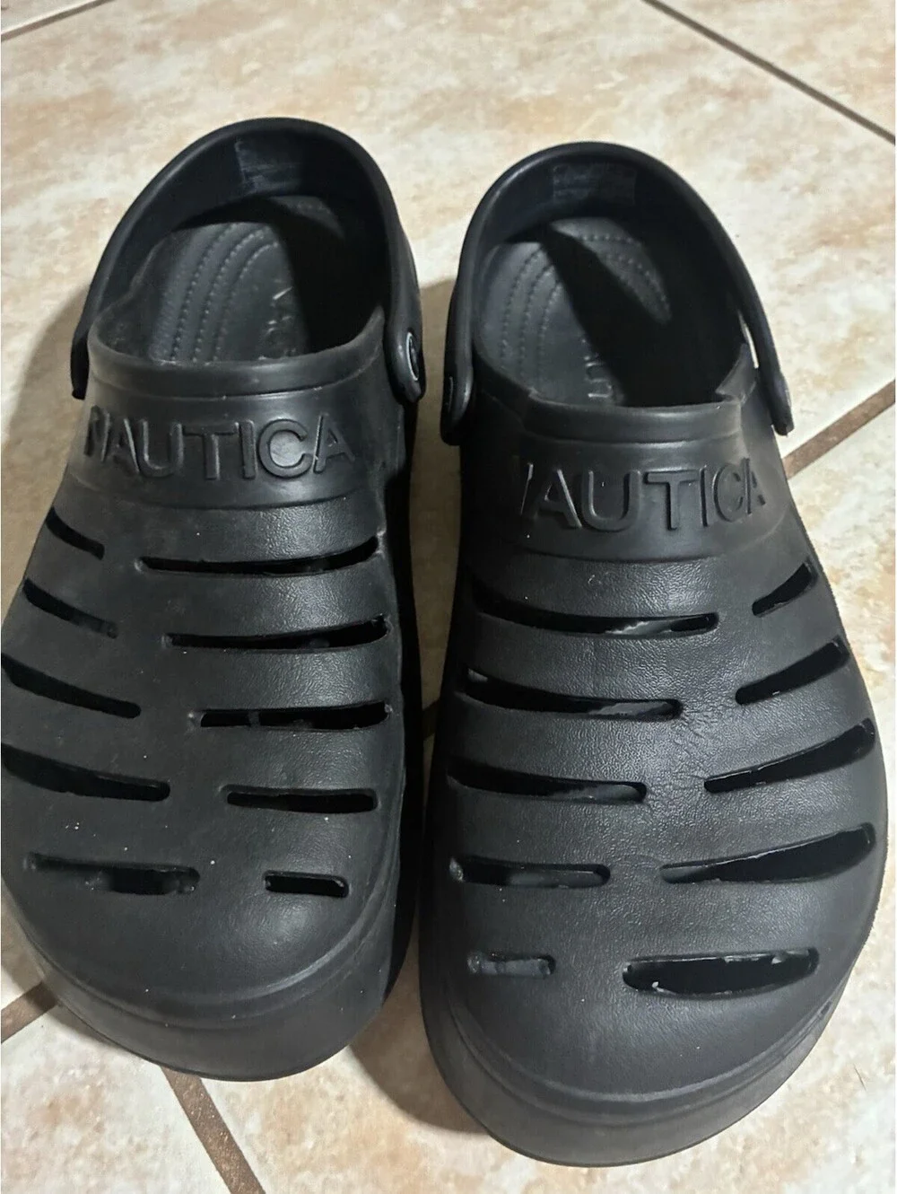 Nautica Shoes Men Size 10 Black River Edge Slip On Clog Comfort Sandals Water